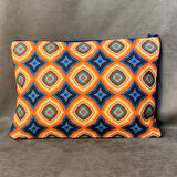Uretti - Sümeyya 2589 - El Yapımı Etnik Desen Boncuk İşlemeli - Lacivert Püsküllü Clutch Çanta