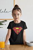 Süperman Logo Baskılı Unisex Film Kahramanı Çocuk Tişört (1-12 YAŞ)