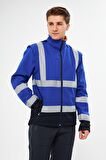 Orange Safety Saks Mavi Softshell Mont Reflektörlü Kolları Çıkmalı