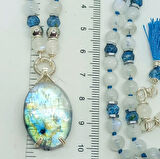  2357 Ay taşı Apatit düğümlü el yapımı kolye