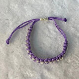 Uretti - Tuğba 9352 El Örgüsü Makrome İp Kız Çocuk Bileklik - Lila