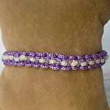 Uretti - Tuğba 9352 El Örgüsü Makrome İp Kız Çocuk Bileklik - Lila