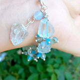 2361 Ham mavi Obsidyen Akuamarin el yapımı bileklik