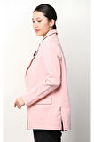 pembe  pamuk blazer ceket kadın