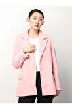 pembe  pamuk blazer ceket kadın