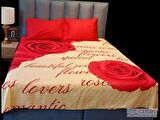 TÜRKİZ ÇİFT KİŞİLİK PAMUK SATEN NEVRESİM TAKIMI ROSE