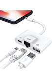 Apple Iphone/ipad Lightning To Ethernet Rj45 Dönüştürücü Adaptörü