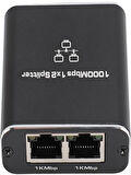Ethernet Ayırıcı 1'i 2 Arada Çıkış Yüksek Hızlı 1000Mbps Cat5/5e/6/7/8 Kablo İçin Ayırıcı Adaptörü