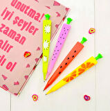 4 adet 0.7 Uçlu Meyveler Versatil Kalem Seti (Karpuz, Çilek, Kivi, Greyfurt)