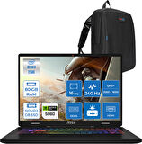 Msı Crosshaır 16 Hx Aı D2XWFKG-093TR Intel Core Ultra 9-275HX Aı 80GB 512GB+512GB SSD 8GB/RTX5060 115W 16 Inç 2k QHD+2560 x 1600 240Hz Freedos Gaming Laptop Z093TRF34+ZETTAÇANTA
