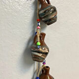 Uretti - Havva 2741 - El Yapımı Ebruli Desenli 44 cm Minyatür Testi Duvar Süsü