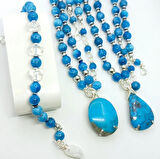 2372 Kristal Kuvars Apatit Hematit Necef el yapımı bileklik