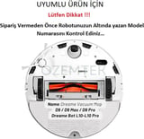 Ozemtek Beyaz Dreame D9 D9 Max D9 Pro Robot Süpürge Hepa Filtre Ana Fırça Yan Fırça Seti Dreame D9 D9 Max Dreame Bot L10 L10 Pro ile Uyumlu 5 Parça Yedek Aksesuar Seti