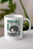 Attack On Titan Levi Ackerman Anime Temalı Beyaz Kupa Bardak Sevgiliye Arkadaşa Hediye