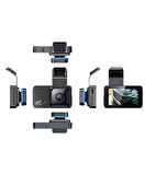 Y11 Pro 1296p Süper HD 3inç Araç içi Kamera -Ön-Arka Görüş Çift Kamera - Türkçe Menü