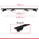 Kia EV3 2024-2025 Arası ile Uyumlu HOOK Model Ara Atkı Tavan Barı Siyah 2 Adet