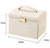 Premium Anahtarlı Kilitlenebilir Mücevher Takı Kutusu Yüzük - Altın - Bilezik - Küpe - Kolye - Mücevher Kutusu