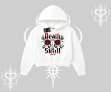 Kapşonlu Crop Sweatshirt Skull & Roses Vintage West Coast Rebellion