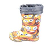 Ayakcenter 21-14 Srb Gri Emoji Kürklü Erkek Çocuk Çizme