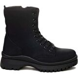 Twingo 7660 Siyah Zümrüt Kürklü Kadın Düz Bot