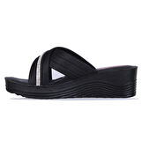 Apella 426-21 Zilan Siyah Kadın 7Cm Topuklu Terlik