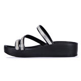 Ayakcenter 1400-174 Voga Taşlı Siyah Günlük Kadın Düz Terlik