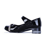 Ayakcenter 25-Herbebe Taşlı 3Cm Kız Çocuk Topuklu Ayakkabı