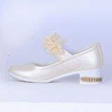 Ayakcenter 26-Herbebe Fırfırlı 3Cm Kız Çocuk Topuklu Ayakkabı