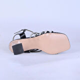 Ayakcenter By4 Taşlı 7Cm Kadın Topuklu Sandalet