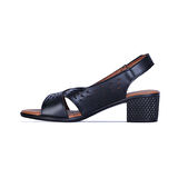 Ayakcenter Fl1 Siyah 5cm Kadın Topuklu Sandalet