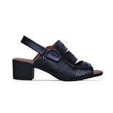 Ayakcenter Fl2 Siyah 5cm Kadın Topuklu Sandalet