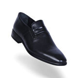 Censay 447 Siyah Antik Kauçuk %Deri Erkek Klasik Ayakkabı