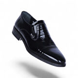 Censay 525 Siyah Rugan Kauçuk %Deri Erkek Klasik Ayakkabı