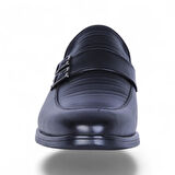 Censay 631 Siyah Antik Kauçuk %Deri Erkek Klasik Ayakkabı