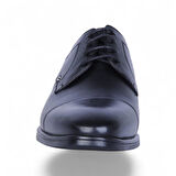 Censay 580 Siyah Antik Kauçuk %Deri Erkek Klasik Ayakkabı