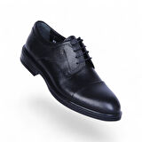 Censay 321 Siyah Zigana Kauçuk %Deri Erkek Klasik Ayakkabı