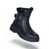 Skuaıter 24064 Plct Cilt Siyah Kız Çocuk Düz Bot