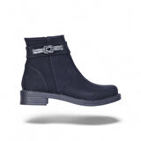 Alens A6 Siyah Nubuk Kadın Düz Bot