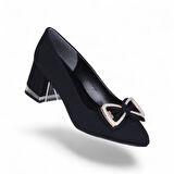 Scarletta S17 Siyah 7Cm Kadın Topuklu Ayakkabı