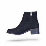 Scarletta S14 Nubuk Siyah 5Cm Kadın Topuklu Bot