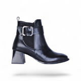 Scarletta S15 Cilt Siyah 7Cm Kadın Topuklu Bot