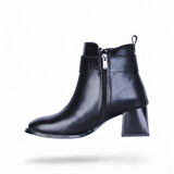 Scarletta S15 Cilt Siyah 7Cm Kadın Topuklu Bot