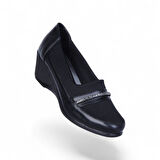 Vollex Vl2 Siyah 7Cm Kadın Dolgu Topuklu Ayakkabı