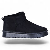 Skuaıter Rida Siyah Kadın İçi Kürklü Düz Bot