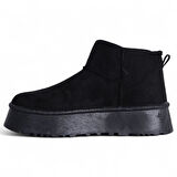 Skuaıter Tinsa Siyah Kadın İçi Kürklü Düz Bot