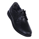 Alme 3004 Siyah Kauçuk Erkek Deri Casual Ayakkabı