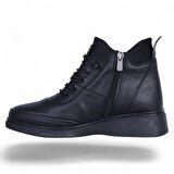 Estelle 840 Cilt Siyah Kadın İçi Kürklü Düz Bot