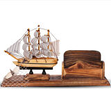 El Yapımı Ahşap Yelkenli Kartvizitlik / Kartlık 25CM