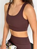 KADIN KISA SPOR FİTİLLİ CROP TAYT TAKIM