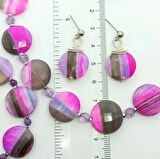 2396 Opal Ametist Hematit el yapımı kolye